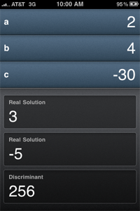 Quadratic Formula Solver