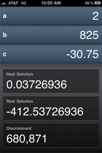 Quadratic Formula Solver